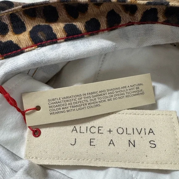 NWT Alice + Olivia Leopard Print Wide-Leg Wezzy Jeans size 30 - Picture 8 of 16